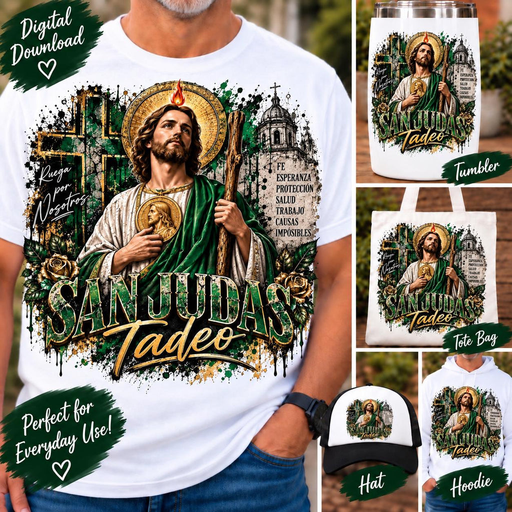 San Judas Tadeo PNG, San Judas Sublimation Design, Saint Jude PNG, Catholic Shirt Design, Mexican Catholic PNG, Religious Sublimation