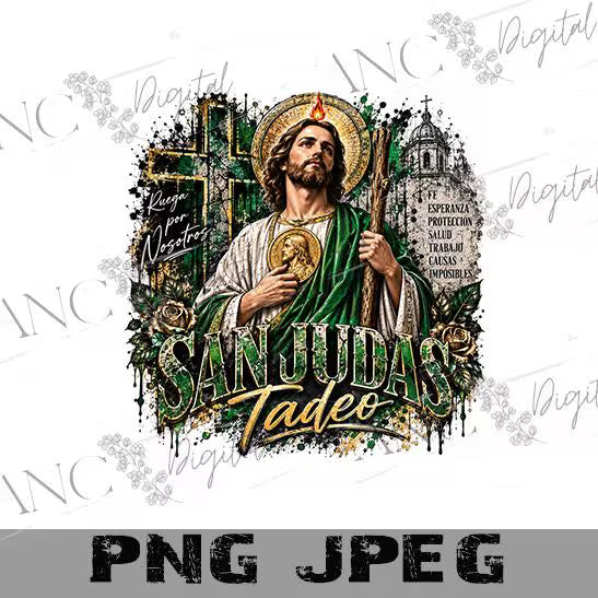 San Judas Tadeo PNG, San Judas Sublimation Design, Saint Jude PNG, Catholic Shirt Design, Mexican Catholic PNG, Religious Sublimation