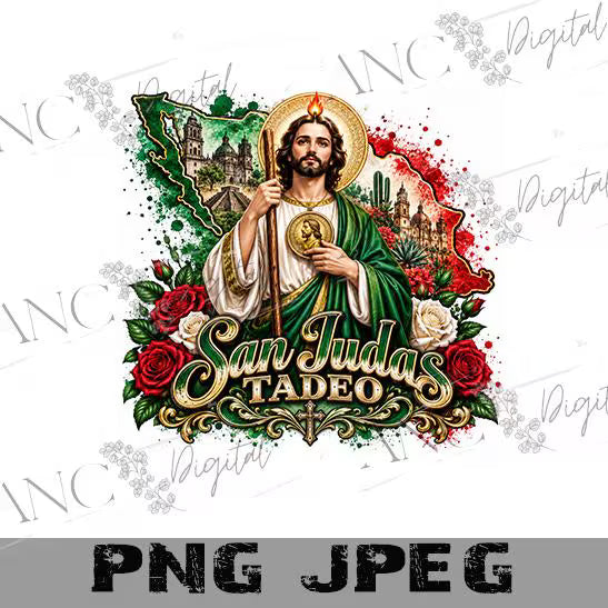 San Judas Tadeo PNG, Mexico Sublimation Design, San Judas Tadeo Mexico PNG, Mexican Catholic PNG, Faith Shirt Design, Instant Download