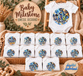 Astronaut Baby Milestone PNG Bundle, Space Baby Monthly Milestone Sublimation, 1-11 Months, 1 Year, Hello World Digital Download