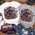 Football Bird Cage PNG, Team Spirit Sublimation Design, Orange Navy Football PNG, Sports Mom Dad Shirt Design, Digital Download
