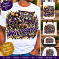 Wildcats Football PNG, Wildcat Mascot Sublimation, Purple Gold Football PNG, Game Day Shirt Design, School Spirit Digital Download