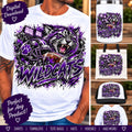 Wildcats Football PNG, Wildcat Mascot Sublimation, Purple black Football PNG, Game Day Shirt Design, School Spirit Digital Download