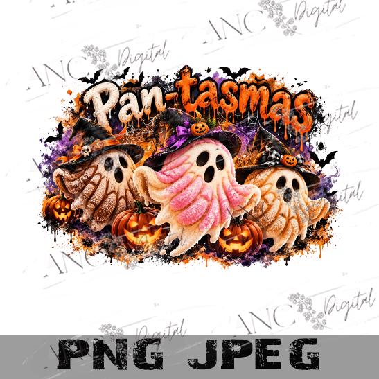 Pan-Tasmas PNG , Halloween Concha Ghost Sublimation, Pan Dulce Ghost PNG, Halloween Sleeve Designs, Mexican Halloween Digital Download