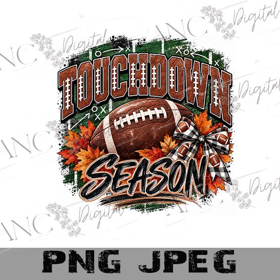 Touchdown Season PNG, Football Sublimation Design, Football Mom Shirt, Fall Football Digital Download
