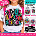 100 Days of School PNG, 100th Day School Shirt Design, 100 Days Teacher PNG, School Sublimation Design, Student Shirt PNG, Digital Download