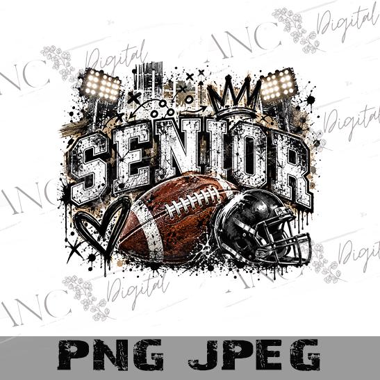 Football Senior PNG, Senior Night Football Design, Senior 2026 PNG, Football Player Senior Shirt, Grunge Football Sublimation