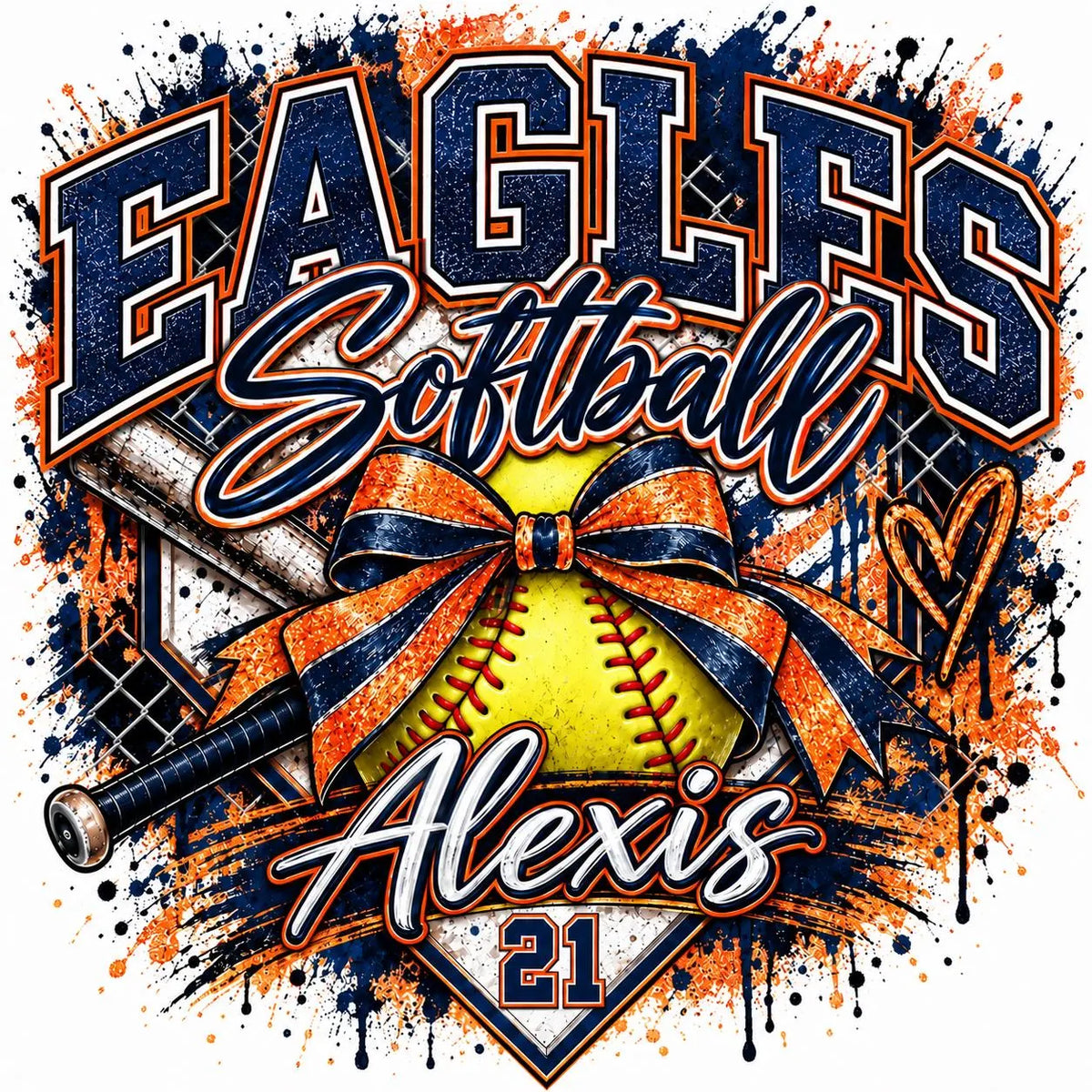 Custom Softball Digital Download, Personalized Team Shirt PNG, Softball Player Name Number Design, Customized Digital Download