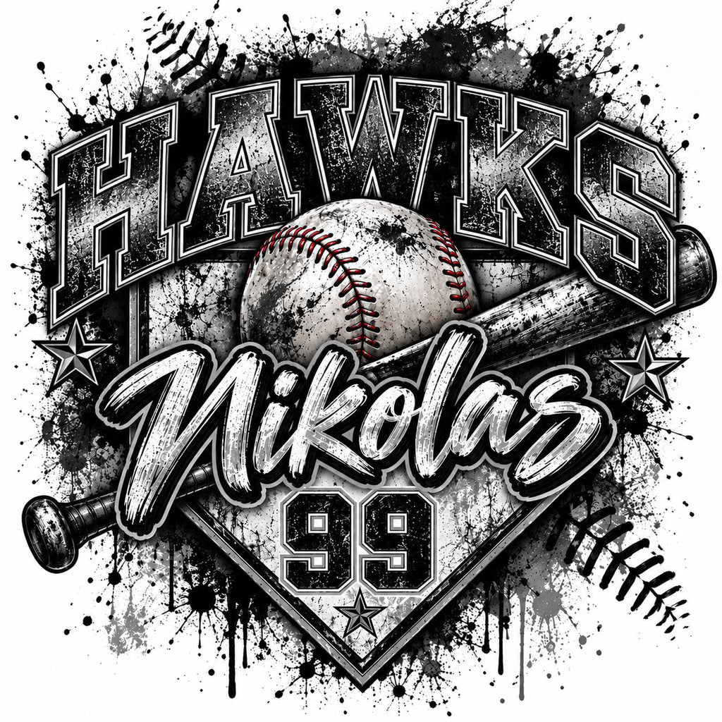 Custom Baseball Digital Design | Personalized Baseball PNG | Team Name Player Name Number | Baseball Sublimation Design