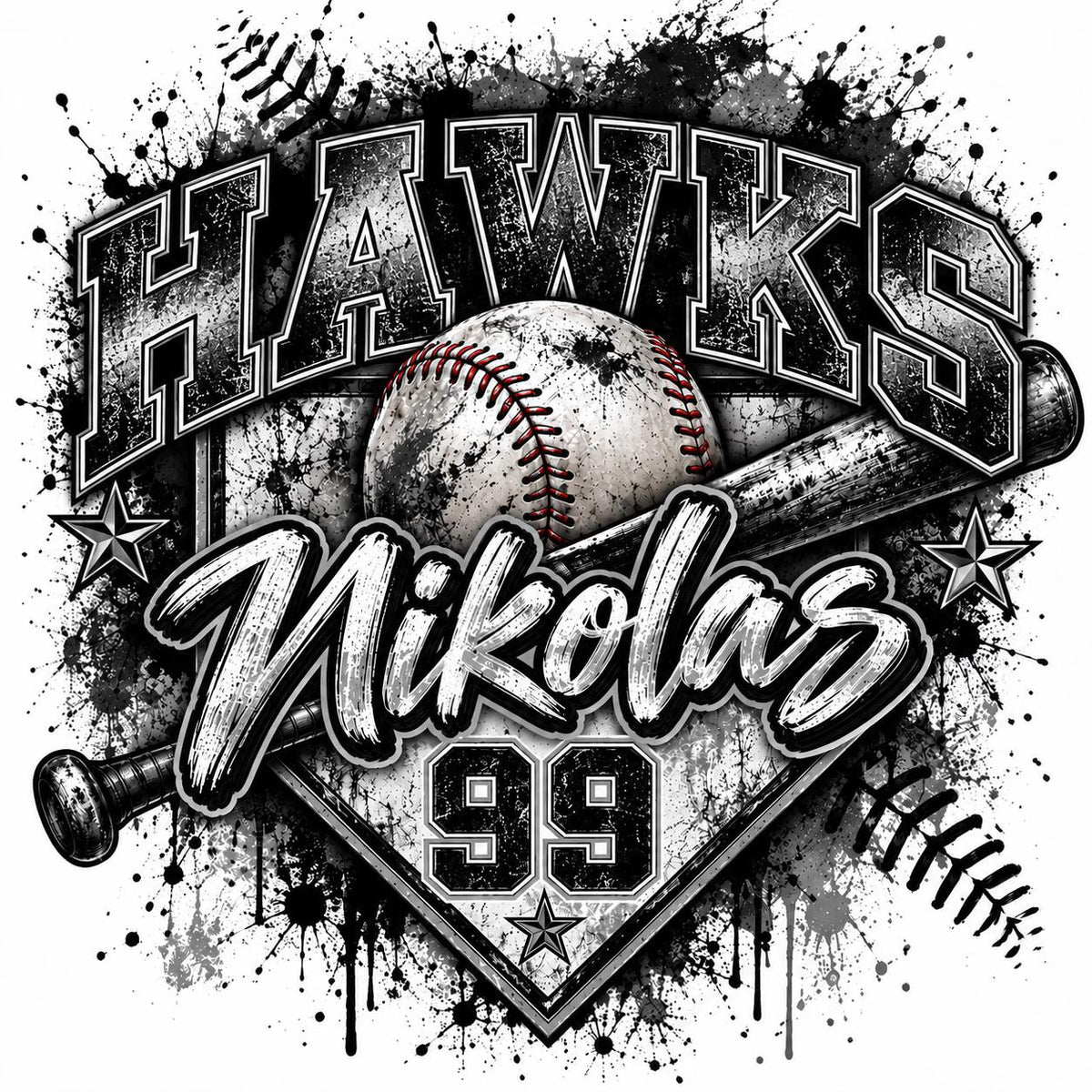 Custom Baseball Digital Design | Personalized Baseball PNG | Team Name Player Name Number | Baseball Sublimation Design