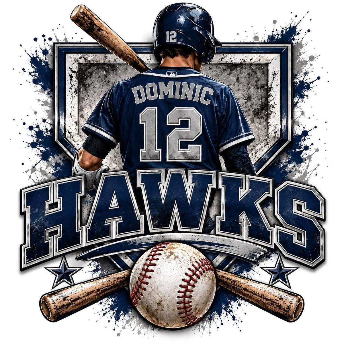 Custom Baseball Digital Design | Personalized Baseball PNG | Team Name Player Name Number | Baseball Sublimation Design
