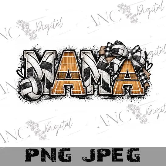 Volleyball MAMA PNG | Volleyball Mom Sublimation Design | Sports Mama | Volleyball Bow Design | Mom Shirt PNG | Digital Download