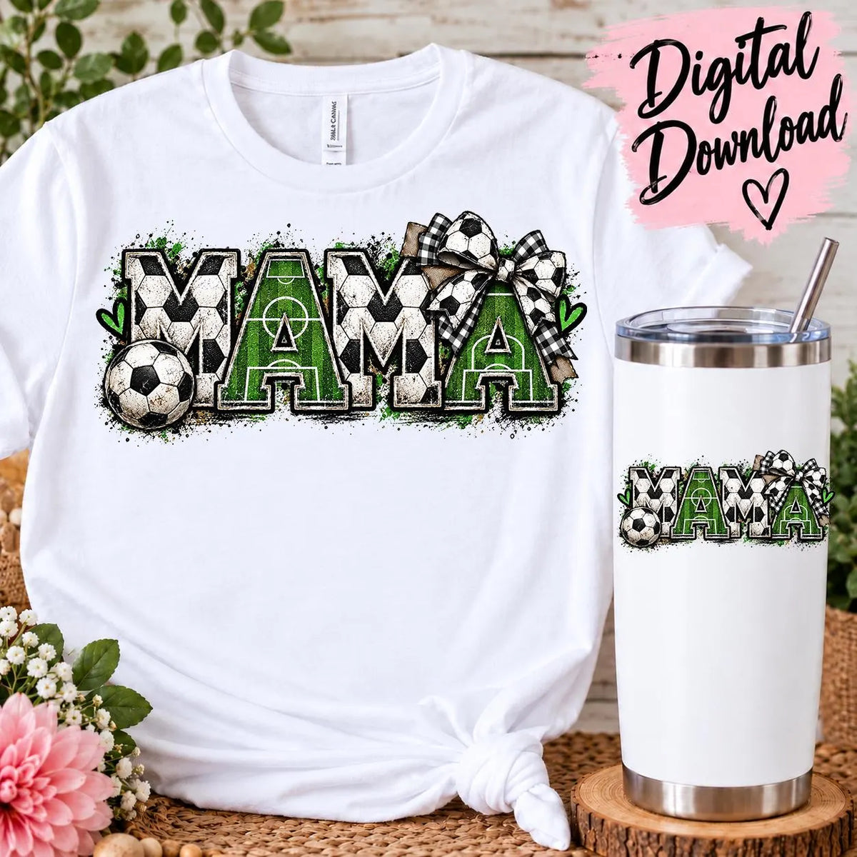 Soccer MAMA PNG | Soccer Mom Sublimation Design | Sports Mama | Soccer Bow Design | Mom Shirt PNG | Digital Download