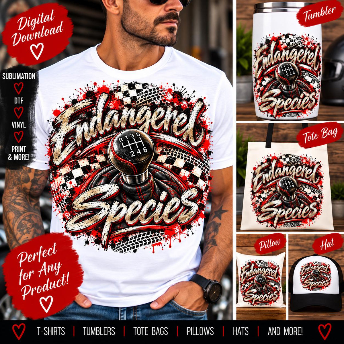 Endangered Species Manual Transmission PNG, Stick Shift Sublimation Design, Gear Shift Car PNG, Car Guy Digital Download