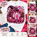 Breast Cancer Baseball PNG, Halloween Pink Out Sublimation, Pink Ribbon Baseball PNG, Witch Pumpkin Design, October Digital Download