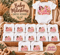 Princess Baby Milestone PNG Bundle: 1-11 Months, 1 Year and Hello World . Baby Monthly Milestone Sublimation, 13 Digital Files