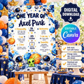 Space First Birthday Milestone Poster Editable Canva Template, One Year Old Birthday Sign, Astronaut Party Decor, Digital Download