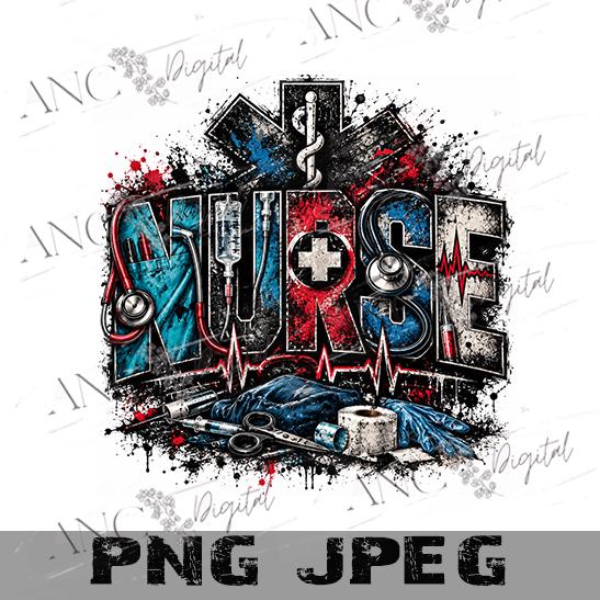Nurse Sublimation PNG, Masculine Nurse Design, Grunge Nurse PNG, Male Nurse Shirt Design, Medical Sublimation, Nurse Digital Download