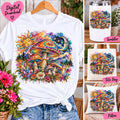 Psychedelic Mushroom PNG, Colorful Trippy Mushroom Sublimation Design, Celestial Sun Moon Art, Boho Hippie Digital Download