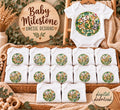 Baby Milestone PNG Bundle, Safari Animals Monthly Milestone Digital Download, Jungle Baby 1-11 Months, 1 Year, Hello World Sublimation