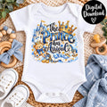 The Prince Has Arrived PNG, Baby Boy Announcement Sublimation, Watercolor Prince PNG, Royal Baby Castle Crown, Newborn Boy Digital Download