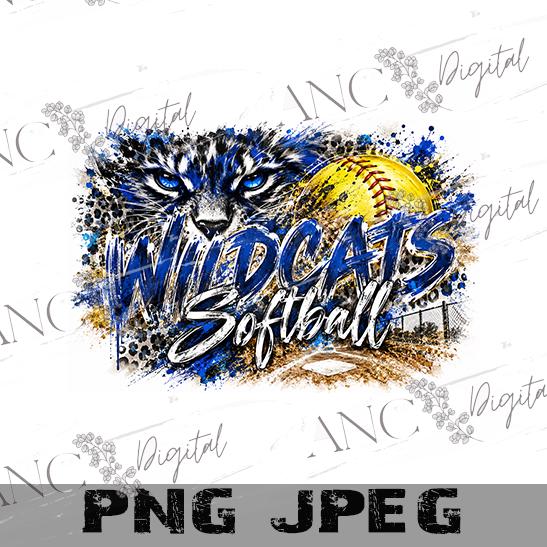 Wildcats Softball PNG, Wildcats Sublimation Design, Softball Mom PNG, Wildcat Mascot PNG, Team Spirit Digital Download