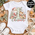 Baby’s 1st Christmas Sublimation PNG, Santa Reindeer Christmas Design, Pastel Pencil Sketch, First Christmas PNG, Holiday Digital Download