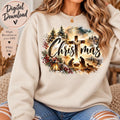 Christian Christmas PNG, Nativity Christmas Sublimation, Christmas Cross PNG, Religious Holiday Design, Jesus Christmas Digital Download