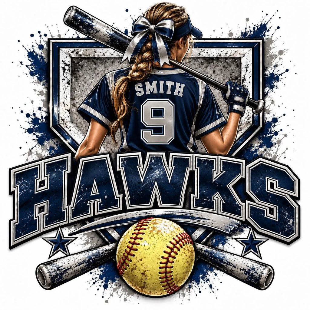 Custom Softball Digital Design | Personalized Softball PNG | Team Name Player Name Number | Softball Sublimation Design