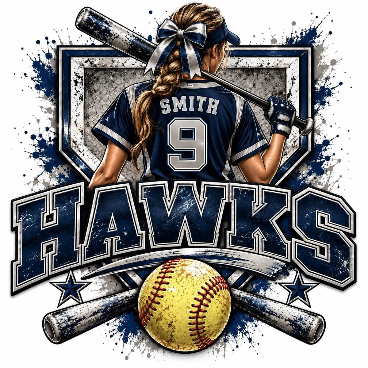 Custom Softball Digital Design | Personalized Softball PNG | Team Name Player Name Number | Softball Sublimation Design