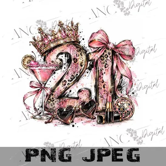 21st Birthday Sublimation PNG, 21 Birthday Girl Design, Pink Leopard Birthday PNG, Finally 21 Digital Download, Birthday Shirt Design
