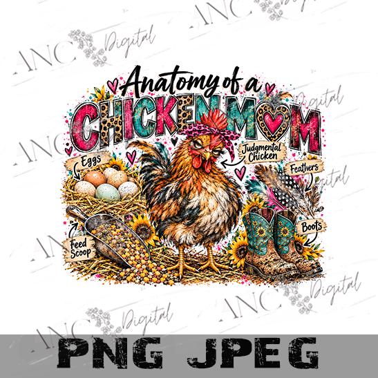 Anatomy of a Chicken Mom PNG, Funny Chicken Mom Sublimation, Farm Life PNG, Chicken Lover Design, Judgmental Chicken Digital Download