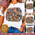 Psychedelic Mushroom PNG, Hippie Mushroom Sublimation Design, Celestial Sun Moon, VW Bus Boho Art, Colorful Trippy Digital Download