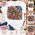 Psychedelic Mushroom PNG, Butterfly Sublimation Design, Celestial Moon Mushroom Art, Colorful Boho Hippie PNG, Trippy Digital Download