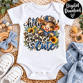 Holy Cow I’m Cute PNG, Cute Highland Calf Sublimation, Baby Calf PNG, Western Cowboy Design, Blue Calf Digital Download